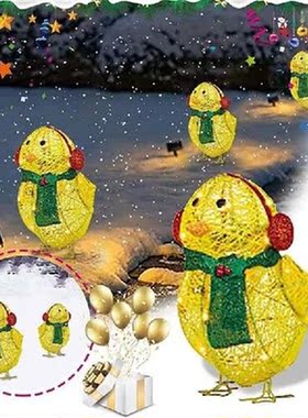 Scarf Earmuffs Chick Lamp Christmas Holiday Decoration