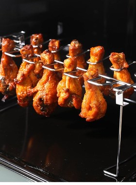 14 Slot Stainless Steel BBQ Beef Rib Non-Stick Rib Shelf Gri