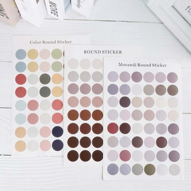 Irregular Circle Dot DIY Writeable Stickers Morandi Color Sc