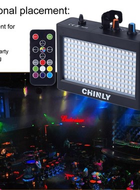 CHINLY 180 LEDs Strobe Flash Light Portable 35W RGB Remote S