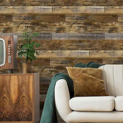 3D Wallpaper Vintage Wood Panel Self-Adhesive Removable Wall