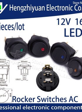 2pcs SPST Switch 3 pins ON OFF Rocker Switch 12V led rocker