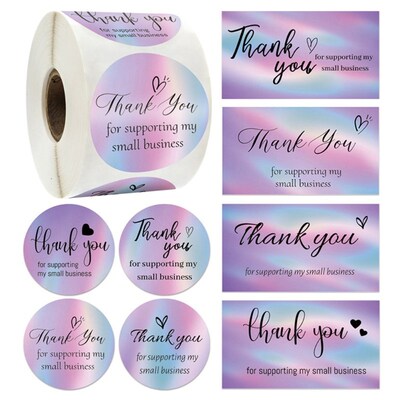 50pcs Thank You Greeting Cards 适用于 supporting My Small Bu