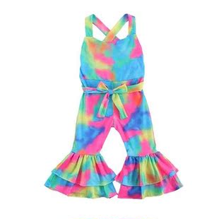 Toddler Newborn Kids Overalls Fashion Baby Girls Tie-Dye