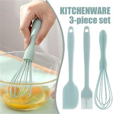 3Pcs Silicone Spatula Set Heat-Resistant Cooking Baking