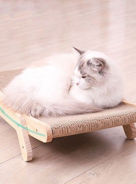 Cat Scratcher Scraper Lounge Bed Wooden Frame Cat Scratching