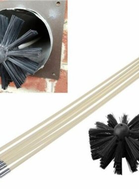 1pcs Nylon Chimney Brush Head with 6 Connecting Rods Kit Ele
