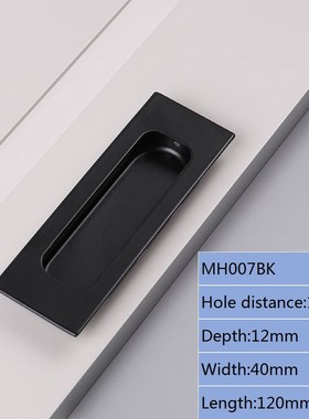 embedded furniture pulls knobs Black Sliding door Handles Ki