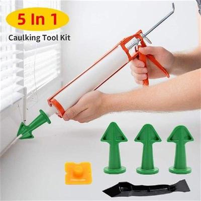 5Pc Caulking Nozzle Applicator Finishing Tool Spatula