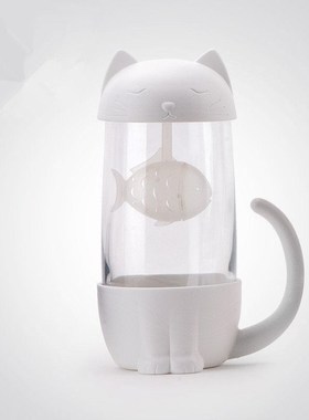 New Tea Strainer Cute  Glass Cup Tea Mug With Fish Infuse