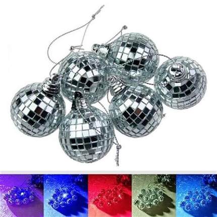 10pcs/set Mirror Glass Ball Glitter Lightweight Silver