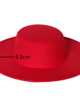 9.5cm brim fedora hat winter hat flat brim flat top jazz hat