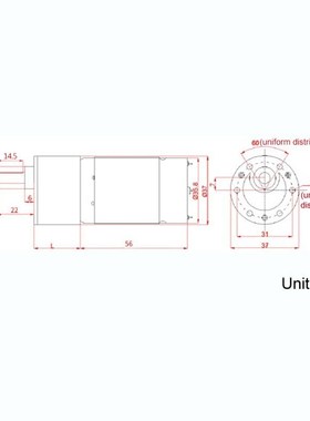 1pcs XD-37GB555 37mm Motor DC 12V/24V 15W High orque  Box Bo