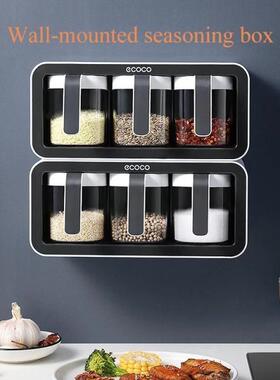 Wall Mount Spice Rack Organizer Salt Shaker Sugar Bowl Seaso