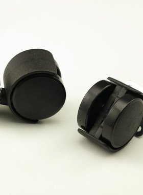 2PCS Black Plastic 40mm Replacement Brake Swivel Casters Off