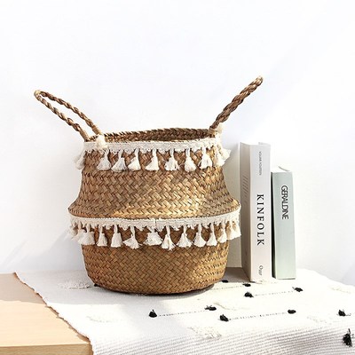 Wicker Basket  Hanging Plant Baskets Garden Flower Vase Pot