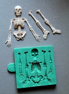 Skeleton Halloween Skeleton Body Fondant Mold Silicone Cake