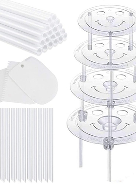 20 Cake Stick Support Bars and 12 Transparent Stacking