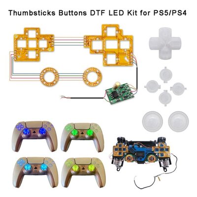 77UA 6-Colors LED Kit Luminated D-Pad Thumbsticks Face Butto