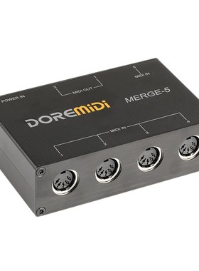DOREMiDi MERGE-5 MIDI Merger 5 MIDI Input 2 MIDI Output Supp