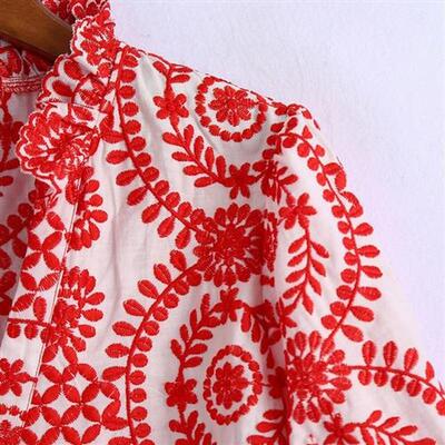 Embroidery Women Blouse Autumn 2021 New Fashion Long Sleeve