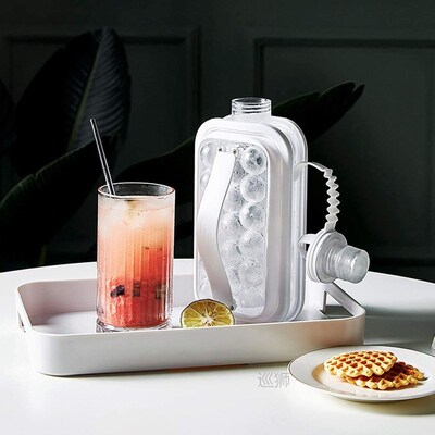 Portable Ice Ball Maker Mold DIY 2 in 1 Ice Frame Water Bott