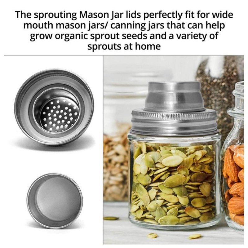 4Pcs Mason Jar Shaker Lids Shake Cocktails Caps For All 70Mm