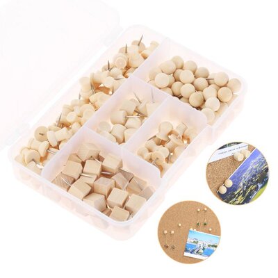 180pcs Wooden Thumbtacks Drawing Wall Studs Sharp  Board Pin