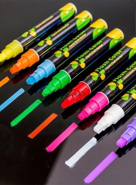 8 Colors Fluorescent Highlighter Pen School Marker Pens Glas