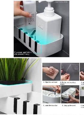 Punch-free Storage Shelf Rack Bathroom Seamless Rotating