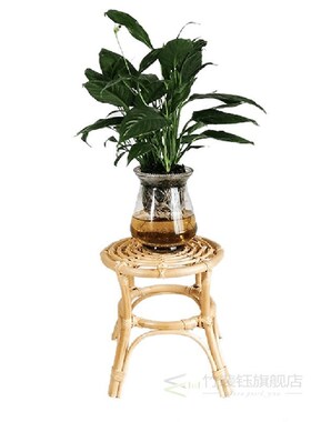 Natural Rattan Hand-Woven Flower Pot Indoor Plant Stand for