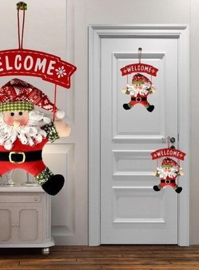 1Pcs Merry Christmas Cute Santa Claus Snowman Door Hanging C