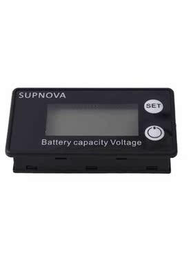 LCD Digital Voltmeter DC 8V-100V Black Case Blue/White Backg