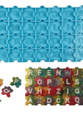 Alphabet Puzzle Resin Mold Handmade Jigsaw Puzzle Game Silic