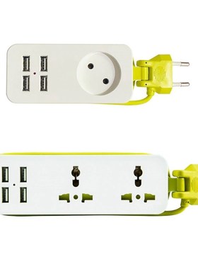 4 USB Socket Power Strip Electric Surge Protector Extension
