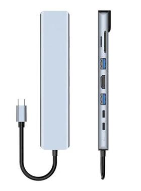 8-In-1 USB Type-C Hub To Dual HDMI-compatible Rj45 Multi USB
