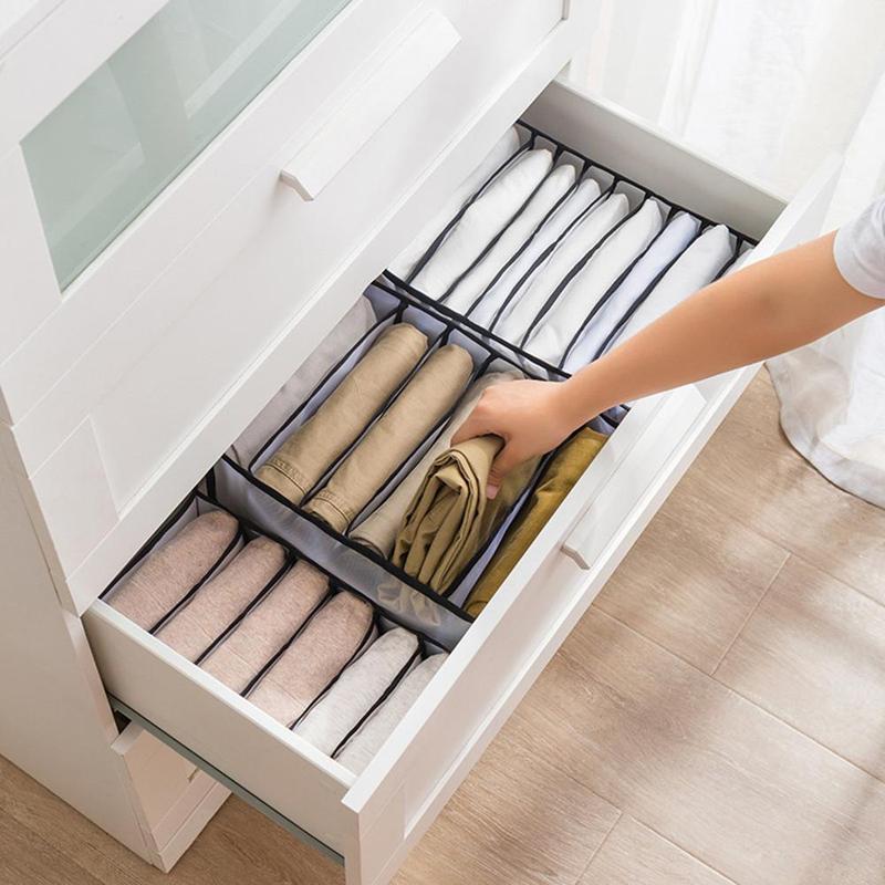 Wardrobe Clothes Organizer Folded Mesh Separation Box