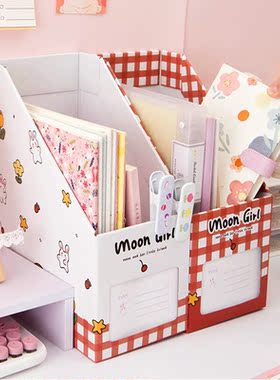 Kawaii cardboard bookend creative ins wind desktop bookshelf