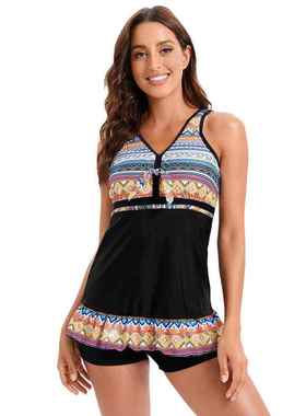 Skirt swimsuit fission digital printing female boxer