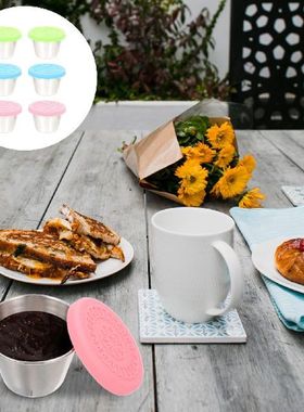6pcs Leakproof Sauce Cups Lidded Reusable Small Dipping