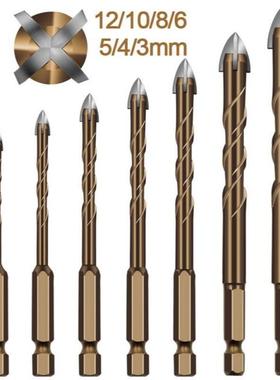Quality 3/4/5/6/8/10/12mm Cross Hex Tile Bits 1/4 Alloy Gla