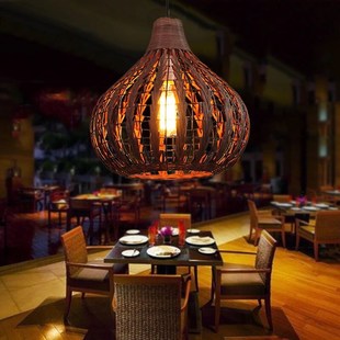 Rattan Lampshade Chandelier Vintage Hand Knitted wicker pend