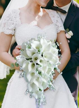Romantic Wedding Bride Hand Bouquet Calla Bouquet Handmade A