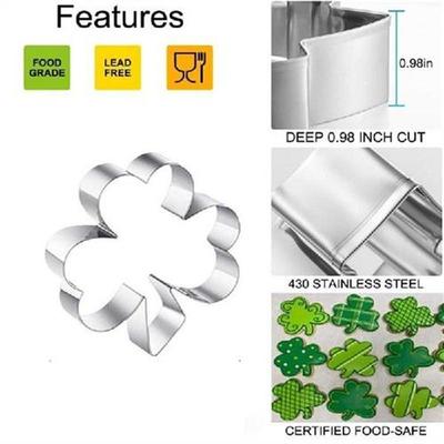 Stainless Steel Four Leaf Clover Shamrock Cookie Cutter St.