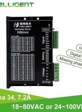 R86mini Nema 34 7.2A Stepper Motor Driver 18~80VAC 24~100VDC