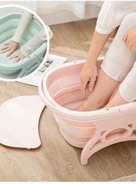 Foot Soaking Bucket With Lid Foldable Footbath Foaming Massa