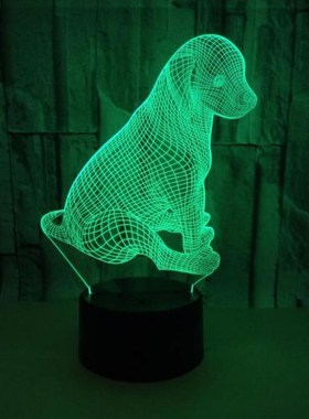 3d-Lamp Bedroom Living-Room Change Children Led Dog for 7-Co