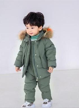 2023 New Winter 2 3 4 6 8 Years Fur Hooded Jacket Overalls S