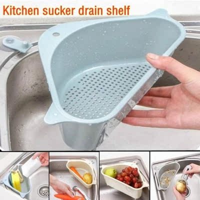Triangle sink drain basket suction cup hanging kitchen sink