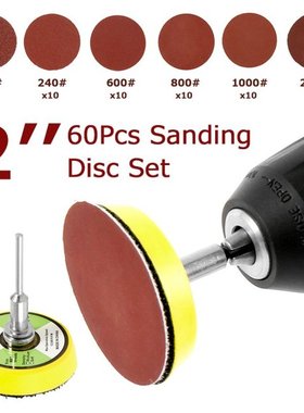 60pcs 100/240/600/800/1000/2000 Grits Sanding Disc Set 2inch